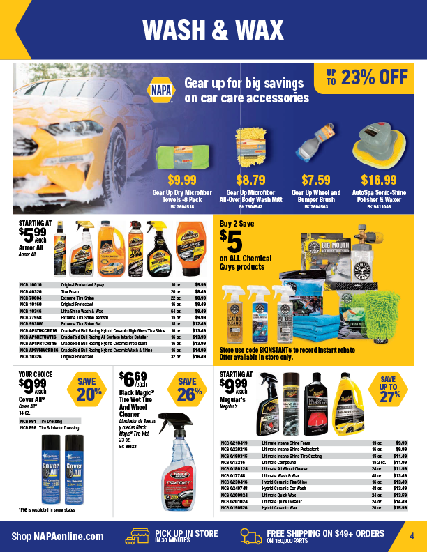 NAPA Auto Parts Retail Flyer