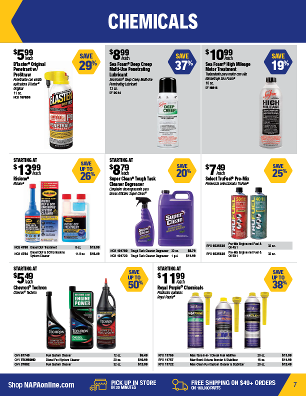 NAPA Auto Parts Retail Flyer