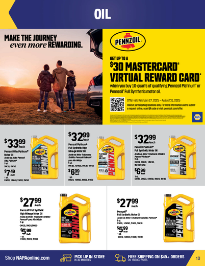 NAPA Auto Parts Retail Flyer
