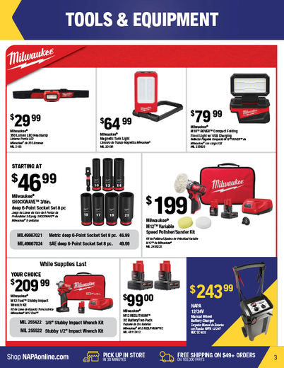 NAPA Auto Parts Retail Flyer