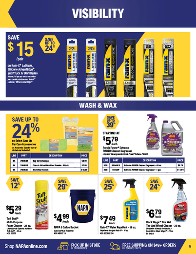NAPA Auto Parts Retail Flyer