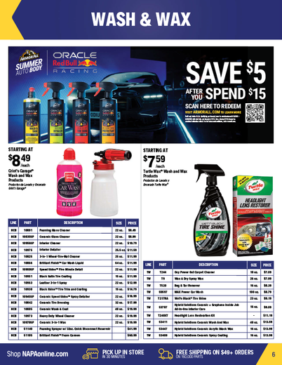NAPA Auto Parts Retail Flyer