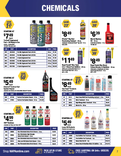 NAPA Auto Parts Retail Flyer