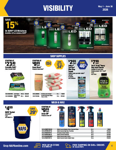 NAPA Auto Parts Retail Flyer