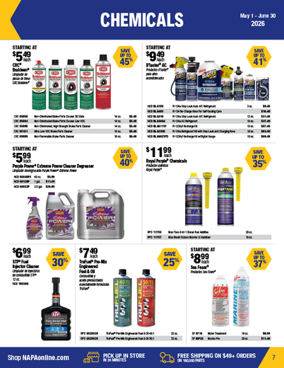 NAPA Auto Parts Retail Flyer
