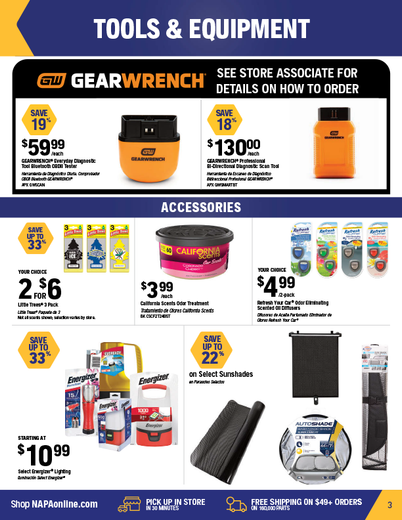 NAPA Auto Parts Retail Flyer