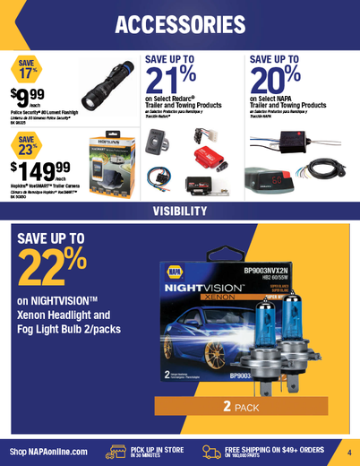 NAPA Auto Parts Retail Flyer
