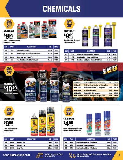 NAPA Auto Parts Retail Flyer