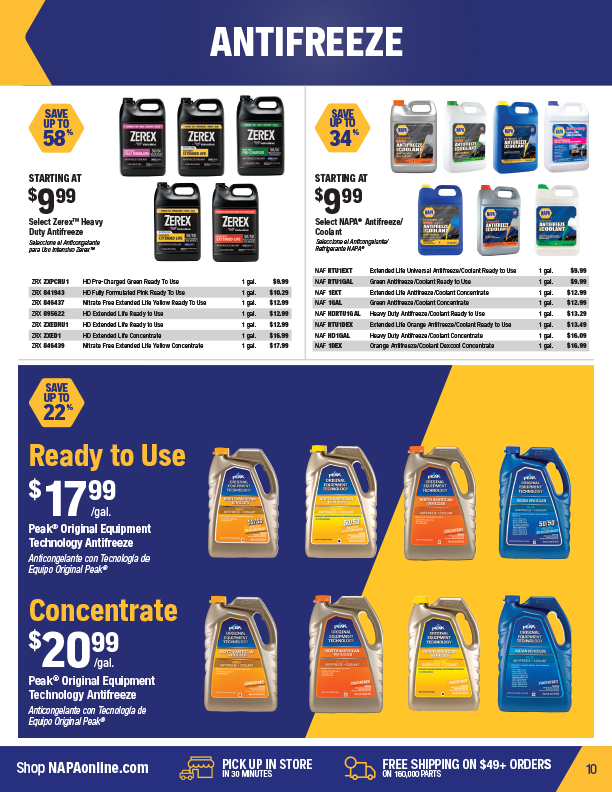 NAPA Auto Parts Retail Flyer