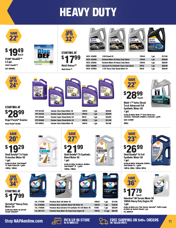 NAPA Auto Parts Retail Flyer