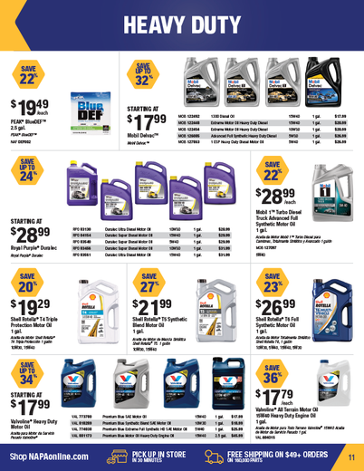 NAPA Auto Parts Retail Flyer