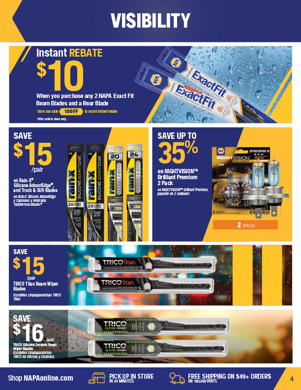 NAPA Auto Parts Retail Flyer