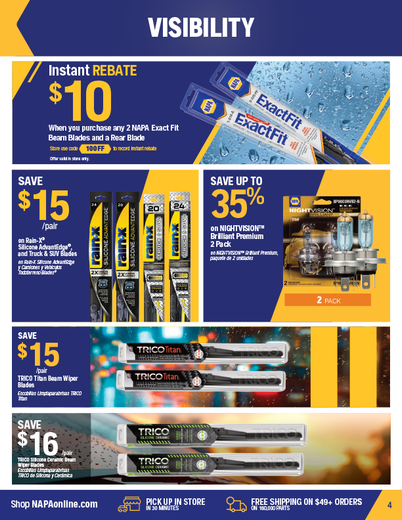 NAPA Auto Parts Retail Flyer
