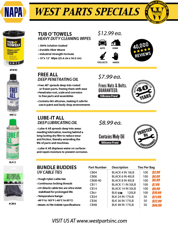 Local Deals at West Parts and Supplies!