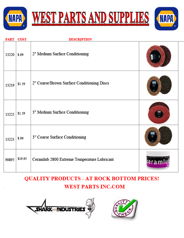 Local Deals at West Parts and Supplies!
