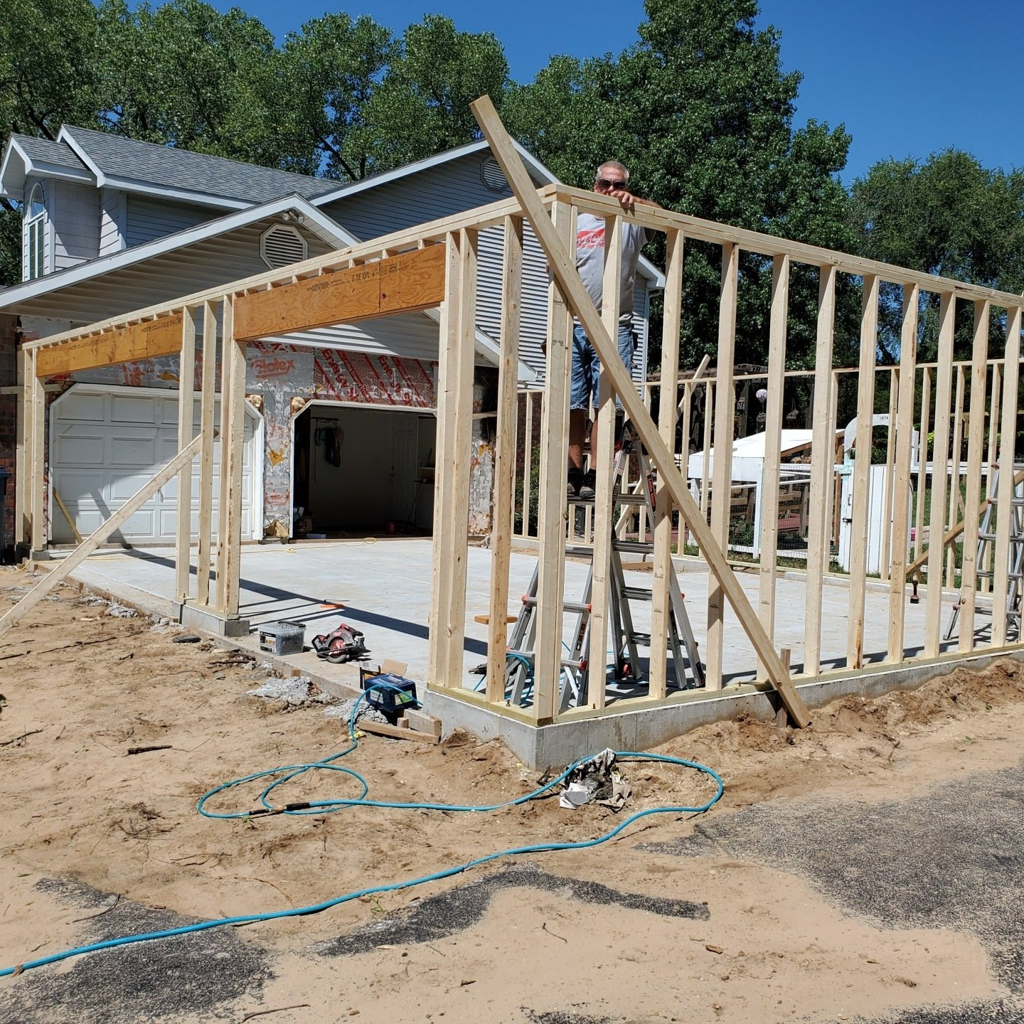 before photo of garage construction
