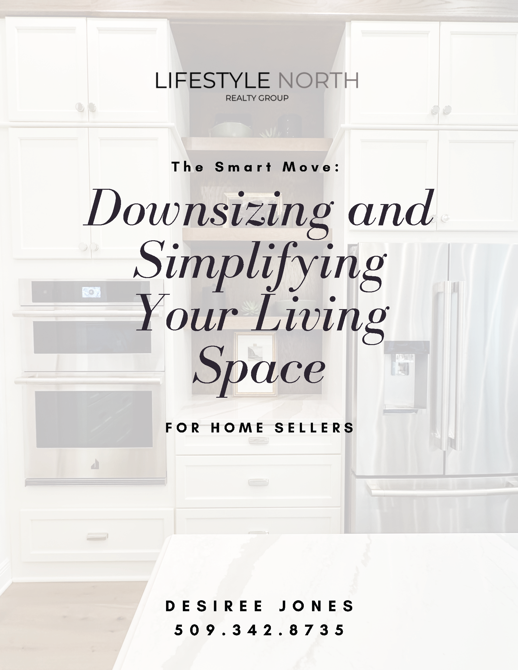 A poster for downsizing and simplifying your living space for home sellers.