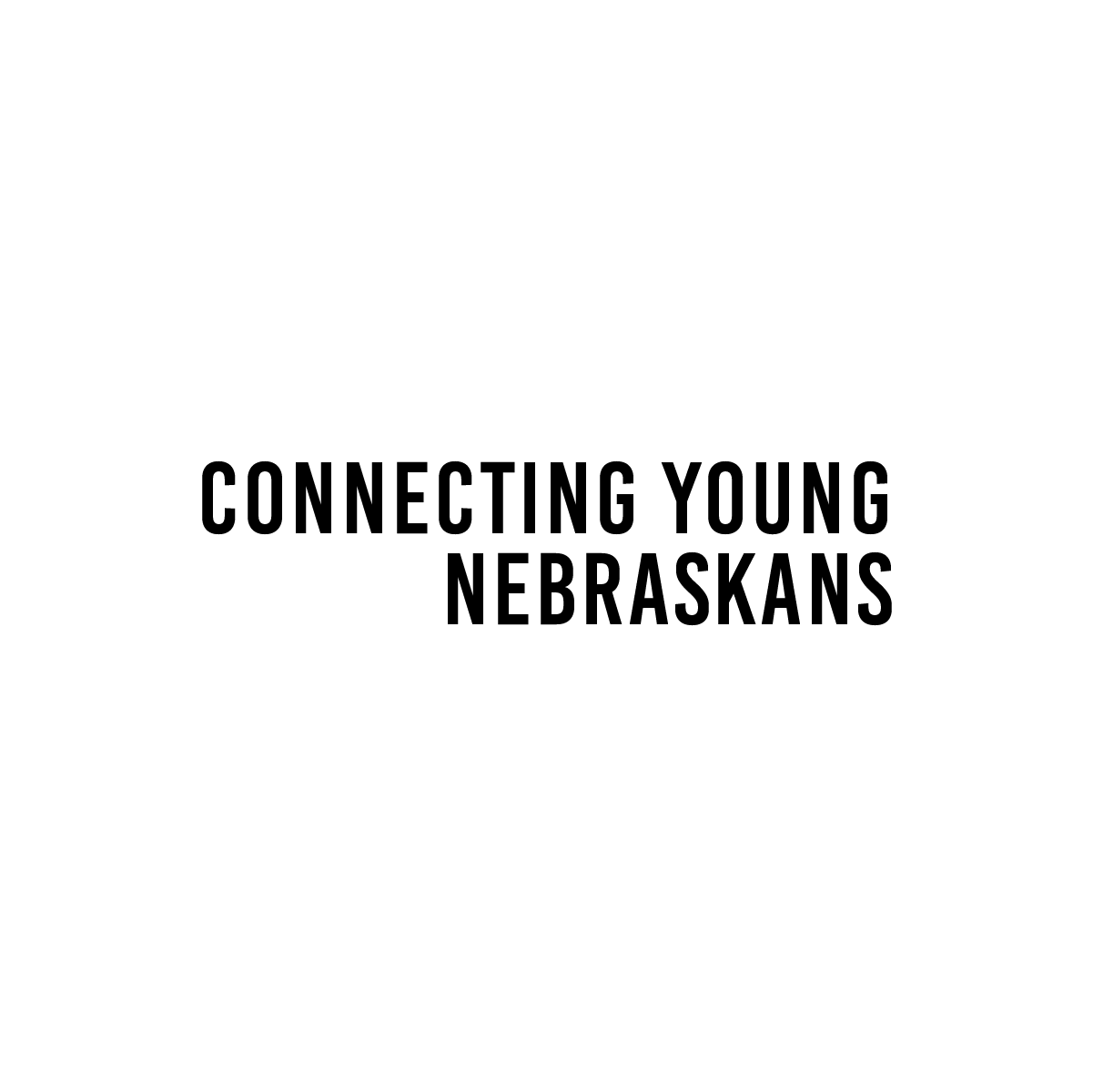 A black and white logo for connecting young nebraskans.