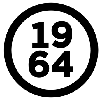 A black and white logo with the number 19 and 64 in a circle.