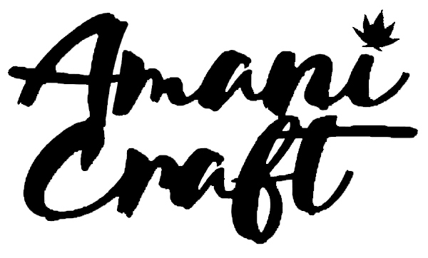A black and white logo for a company called amani craft.