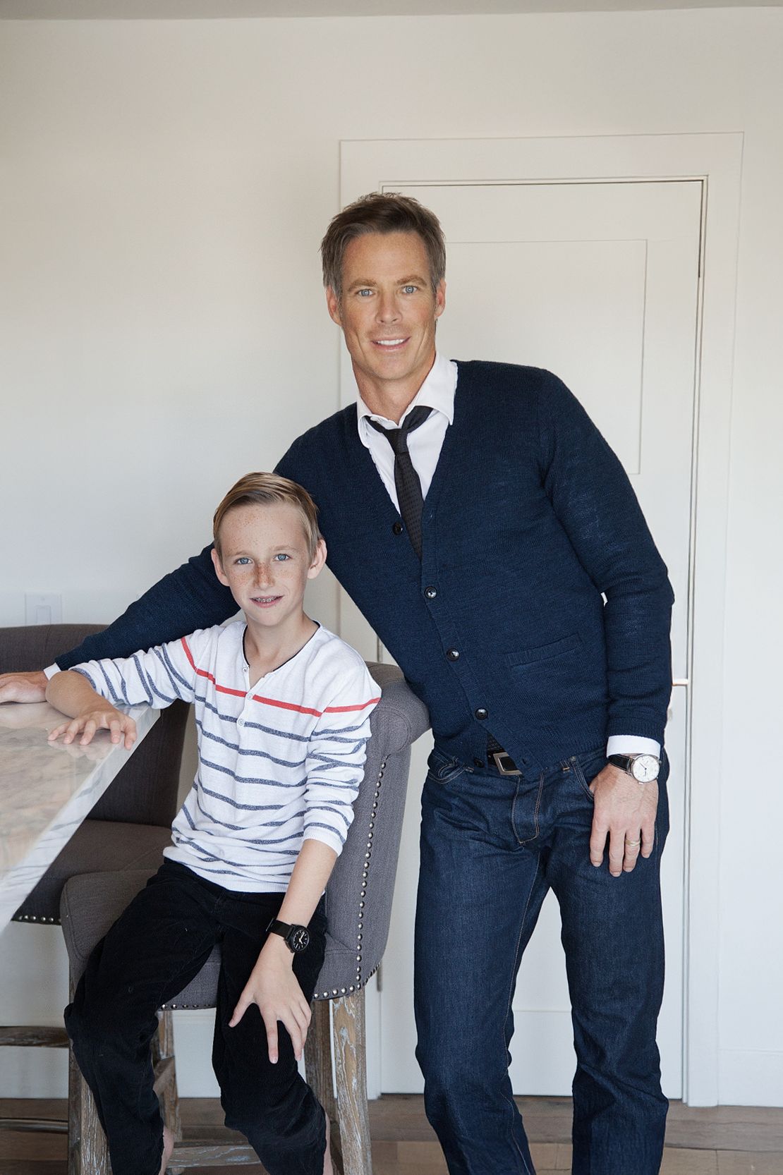 Father Son portraits in their home in Orange County