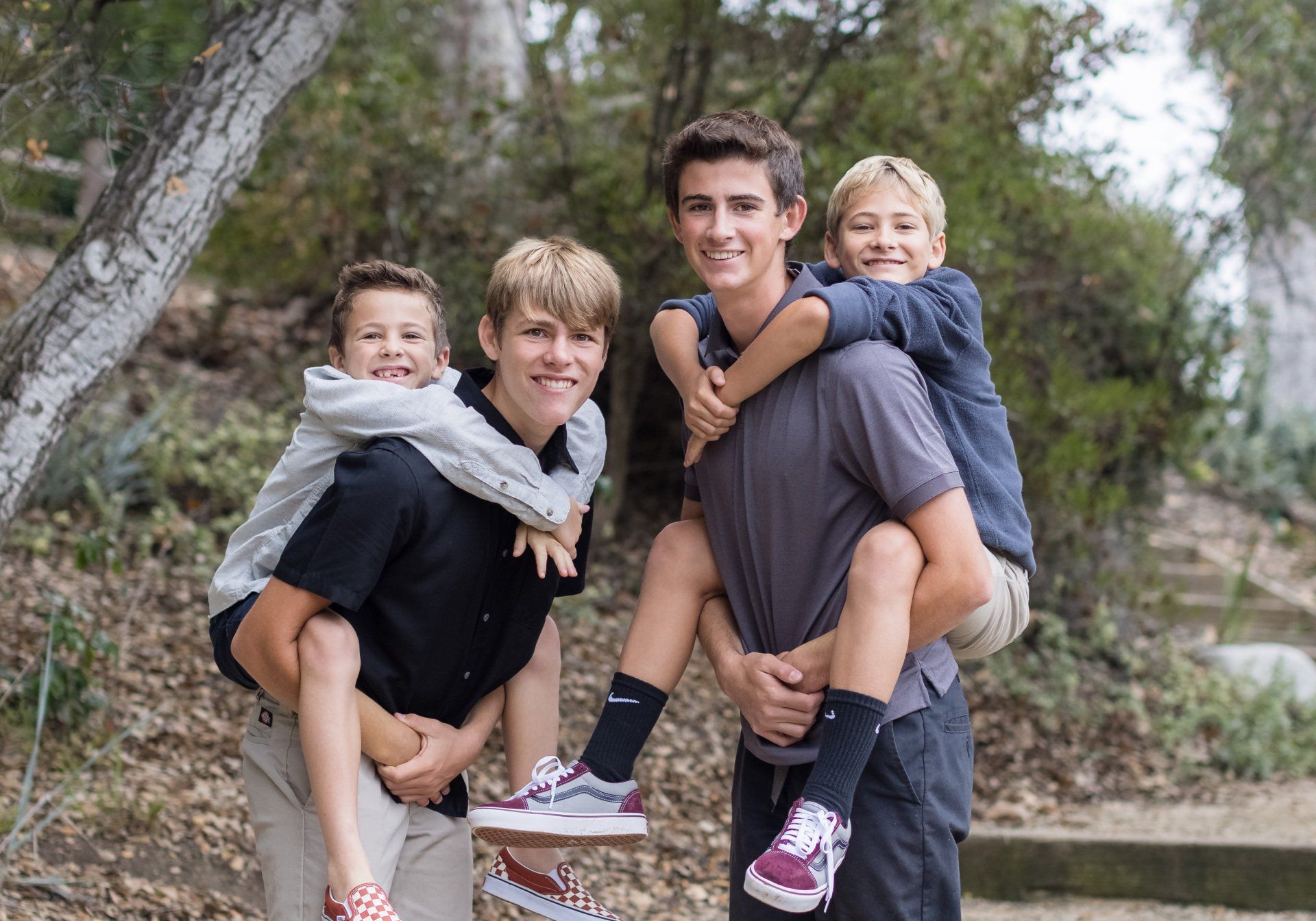 Laguna Niguel family photography session with image of the all the boys in the family