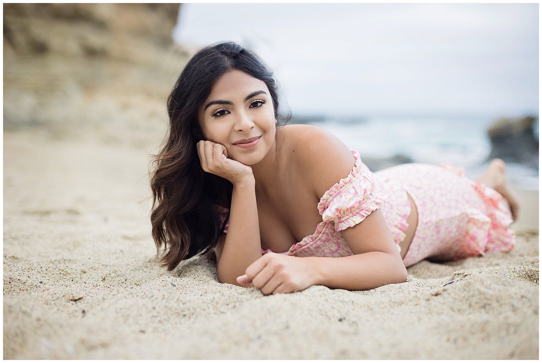 Sandy shores and sunny smiles: high school senior portrait session at Tablerock Beach, Laguna Beach