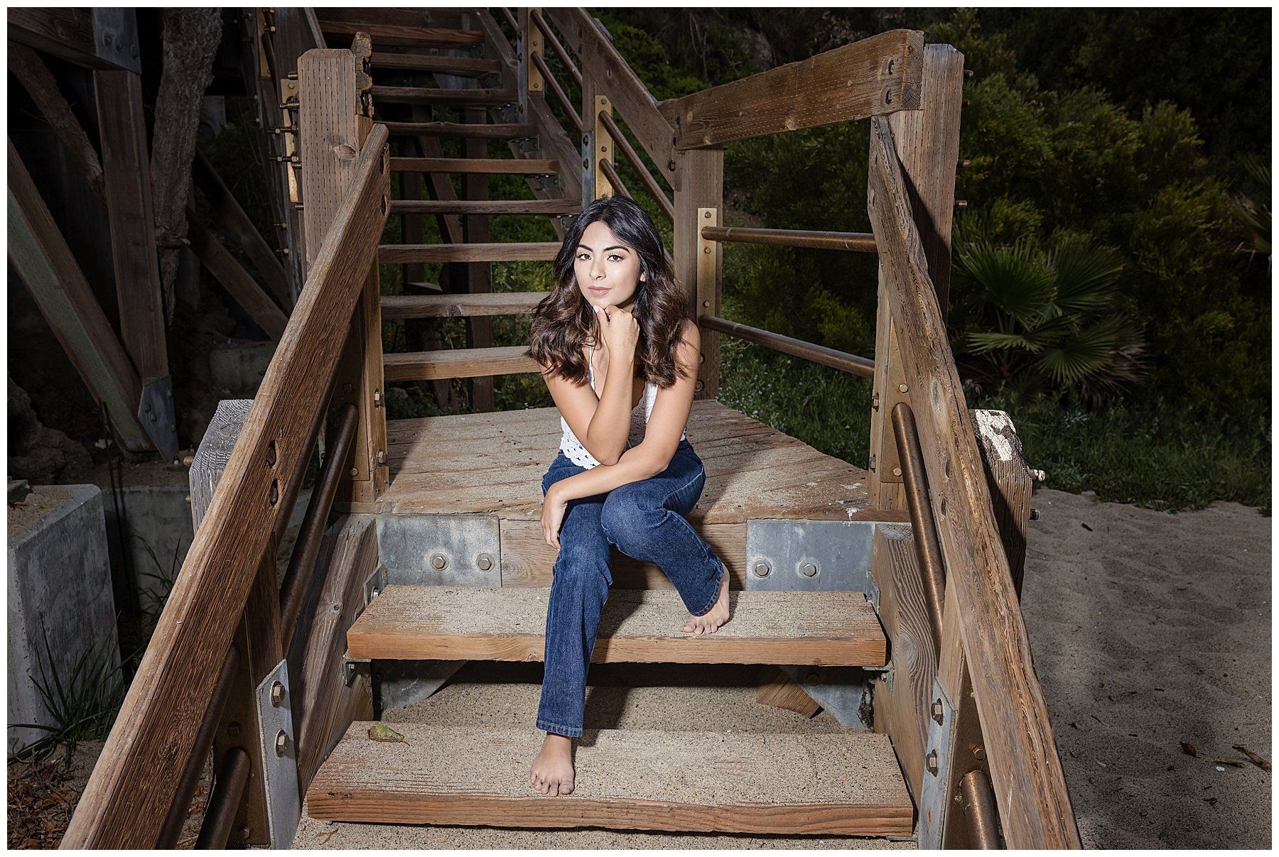 Sun-kissed sophistication: senior girl's portrait session at Tablerock Beach, Laguna Beach