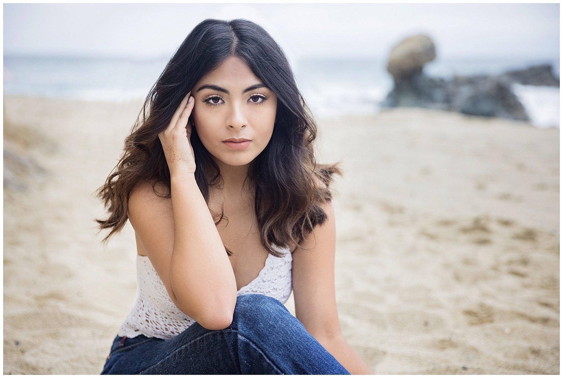 Coastal charm: high school senior's portrait session at Tablerock Beach, Laguna Beach