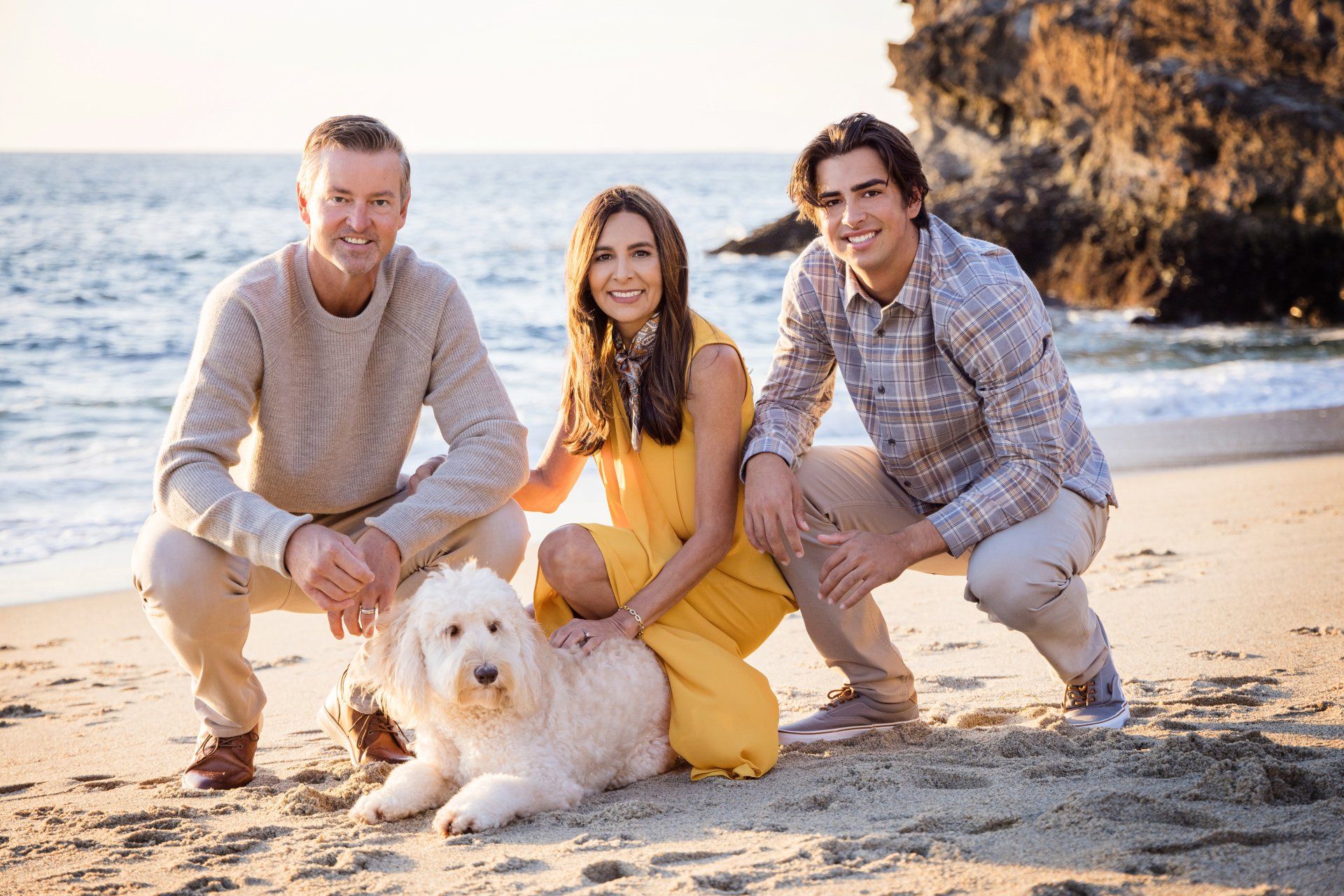 Family photoshoot on the beach near the Waldorf Astoria.  This family photoshoot included the family dog.