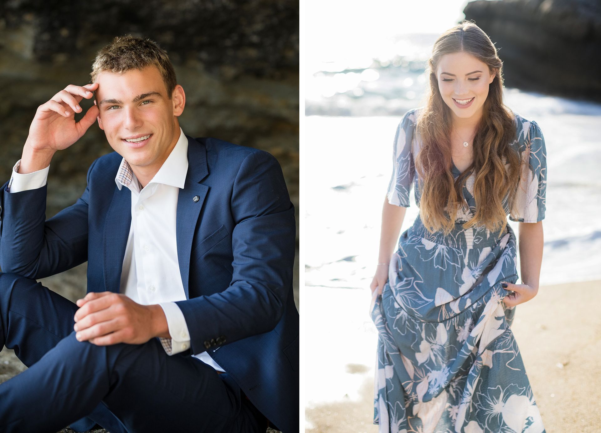 high school senior portraits on the beach with outfit suggestions