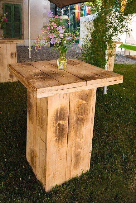 table haute en bois