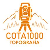 A black and white logo for a company called cota 1000 topography.