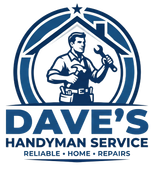 Dave’s Handyman Service logo with blue handyman holding tools and the tagline “Reliable • Home • Repairs”