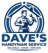 Dave’s Handyman Service logo with blue handyman holding tools and the tagline “Reliable • Home • Repairs”