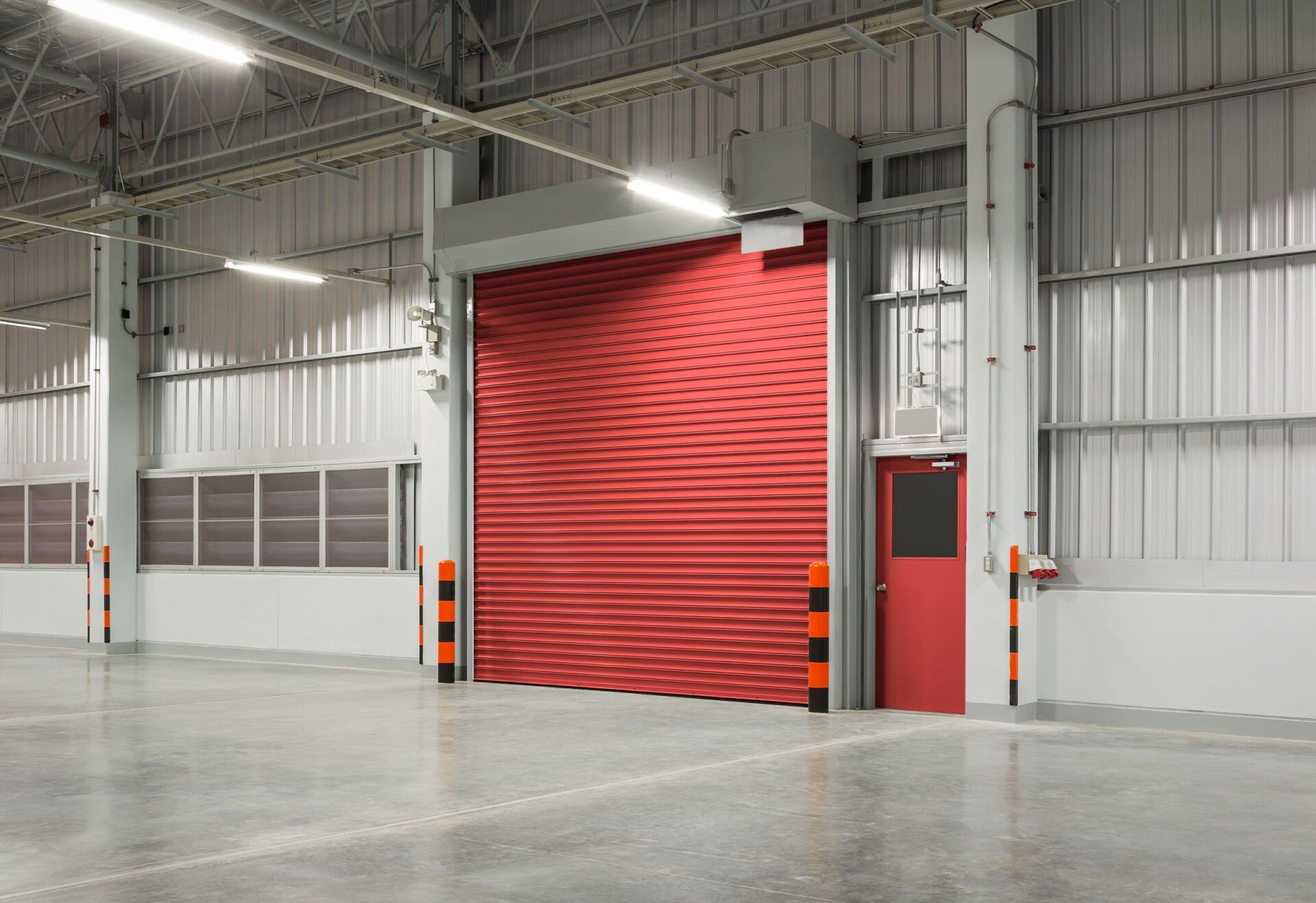 Red commercial garage door