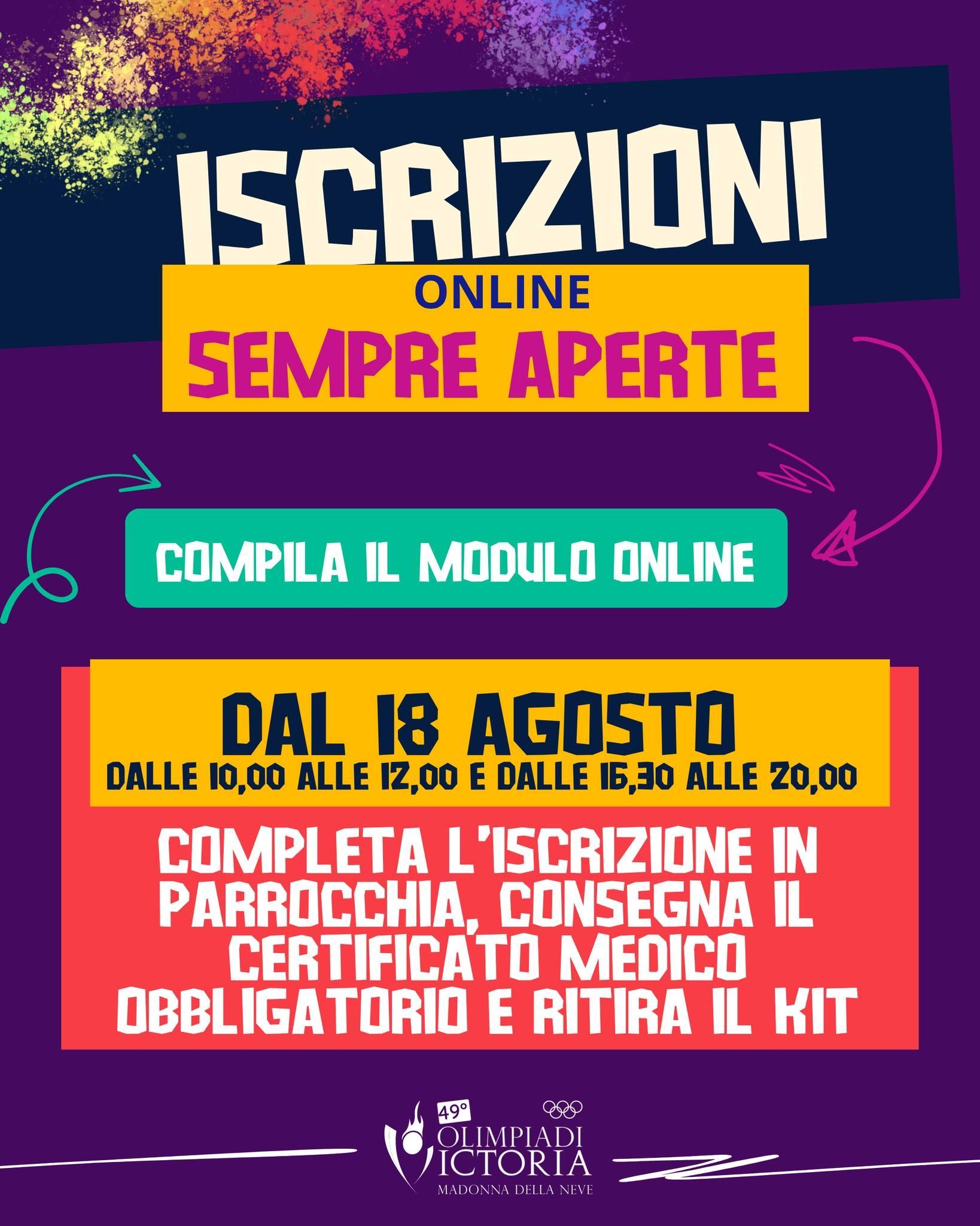 iscrizioni online sempre aperte olimpiadi victoria