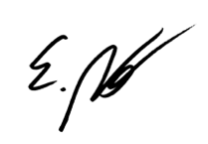 Eine Nahaufnahme der Unterschrift einer Person auf weißem Hintergrund.