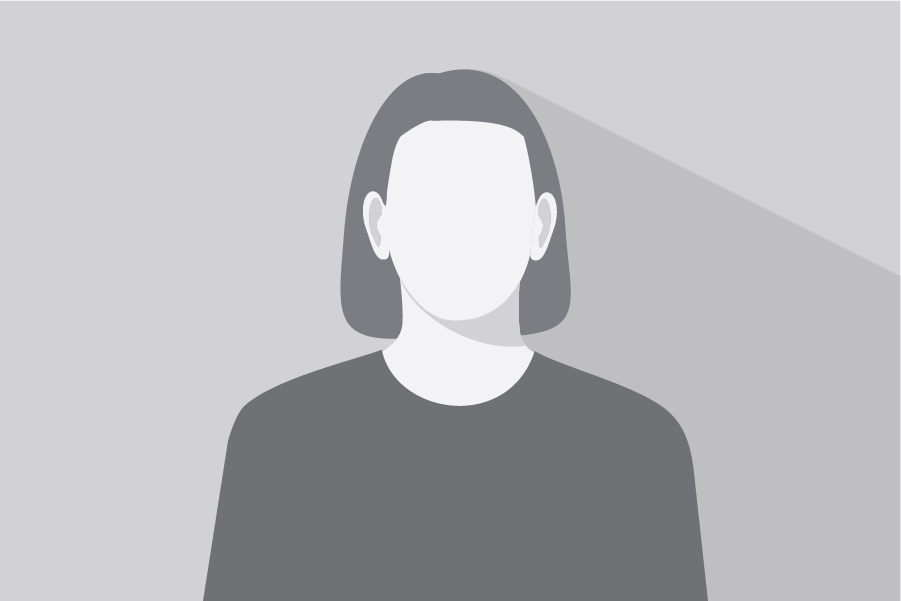 Illustrierte Person in einem dunklen Hemd vor grauem Hintergrund mit diagonalen Schattenformen