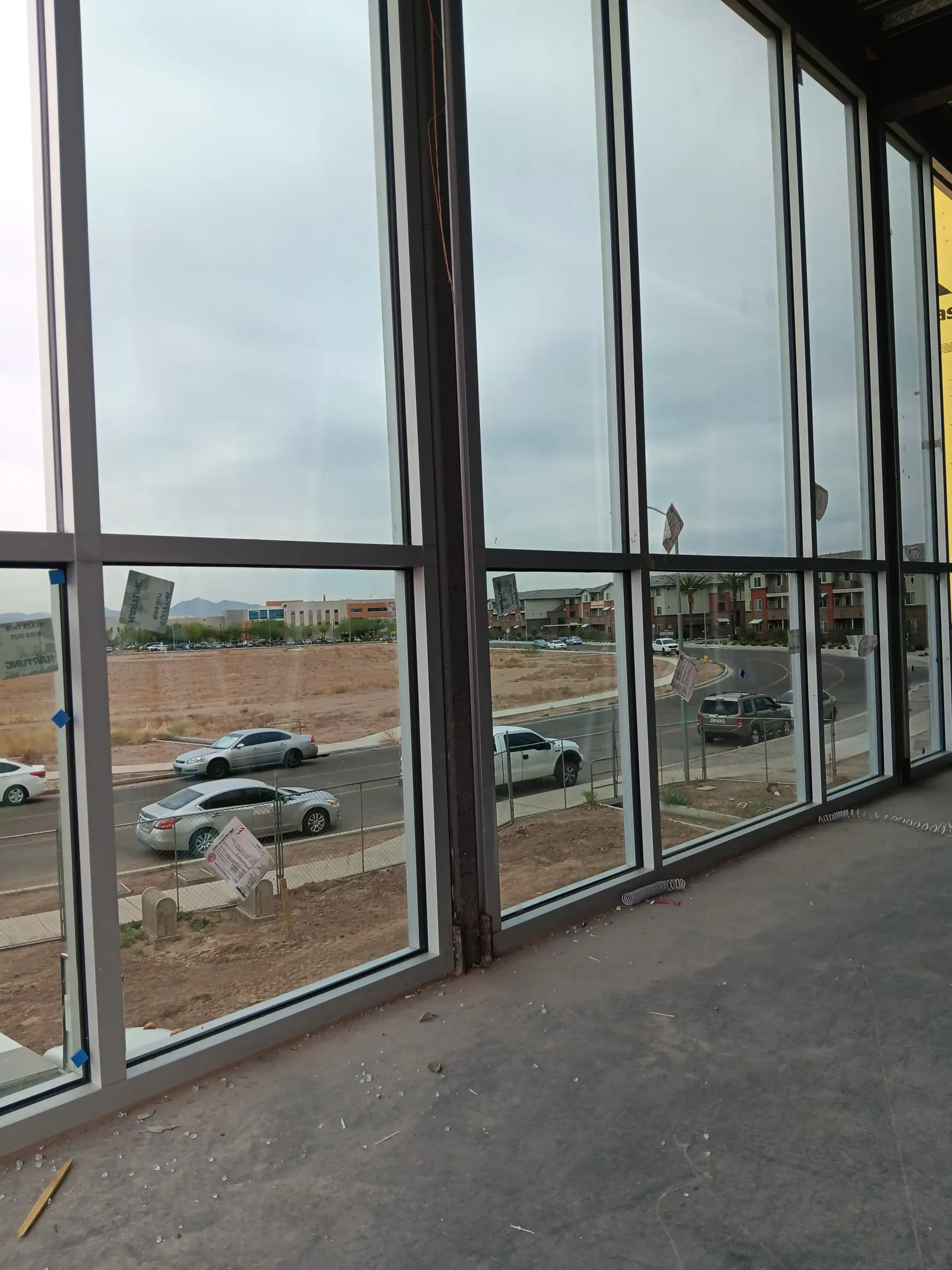 Phoenix commercial property getting custom oversized glass installation