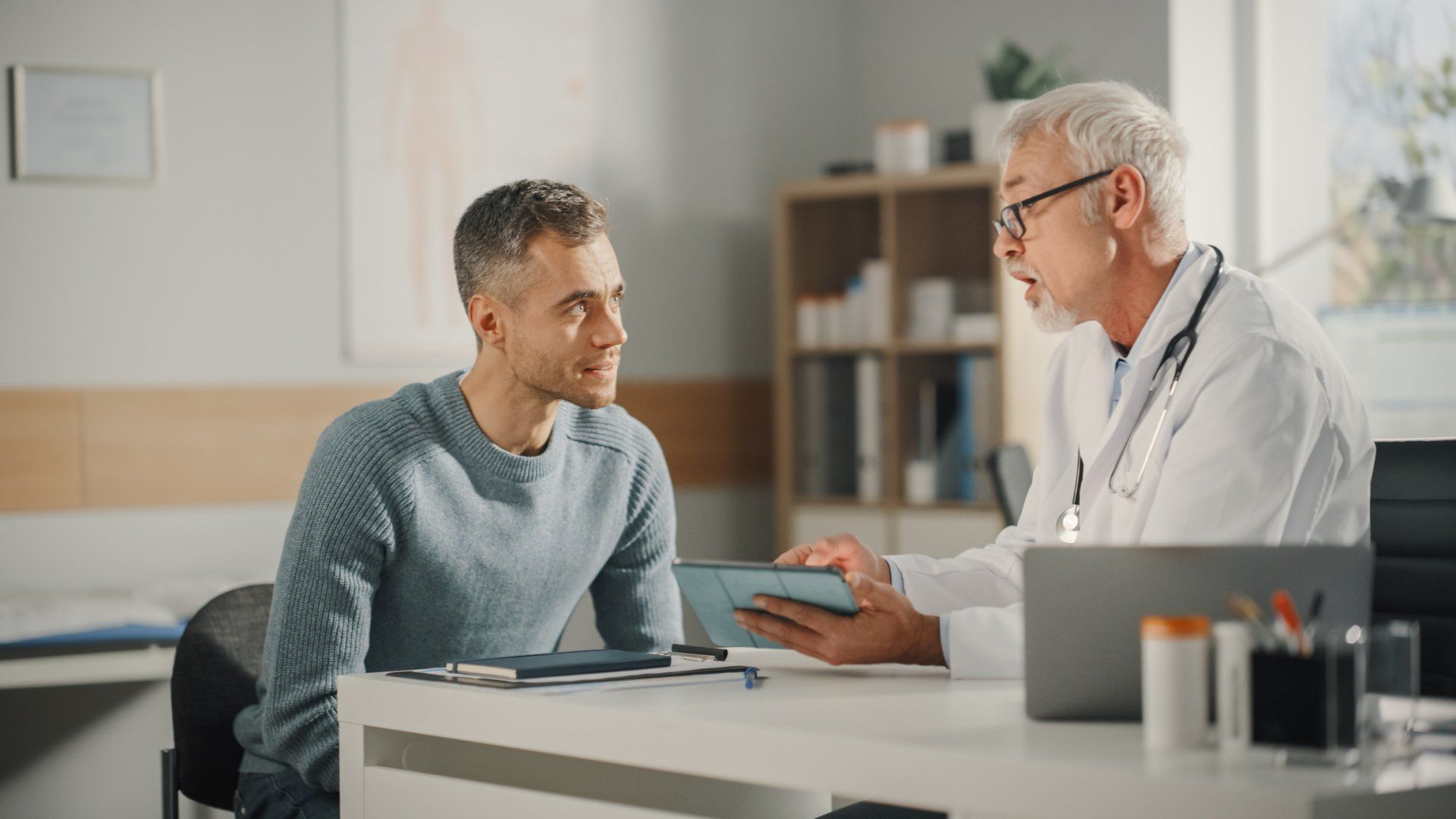 Doctor Talking To Male Patient — Laurel, MD — Prosperity Clinic