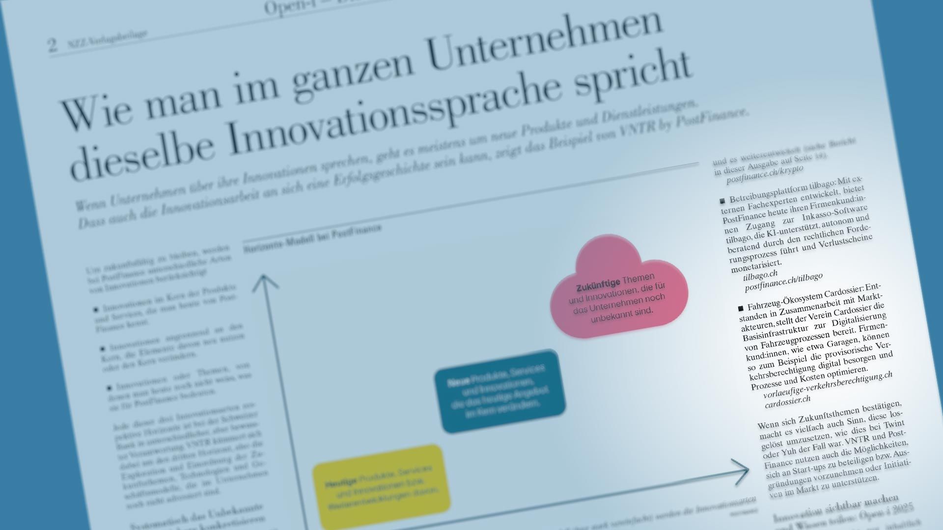Zeitungsartikel in der NZZ-Verlagsbeilage