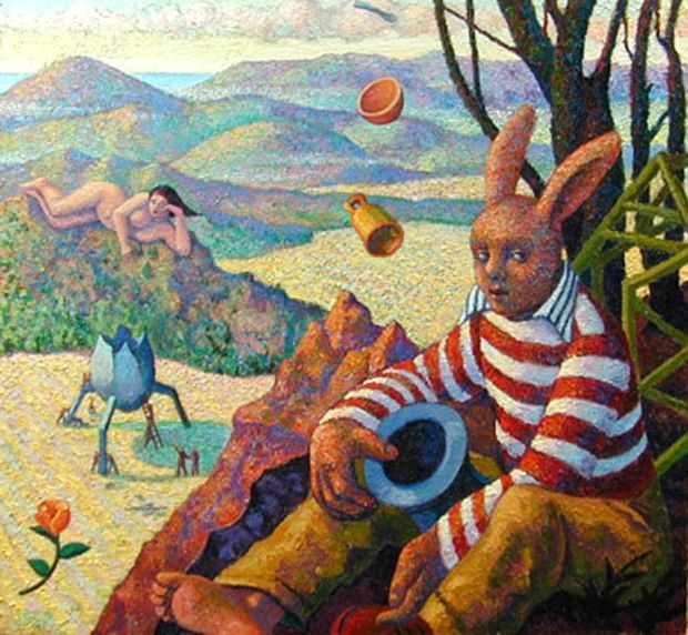 Self Portrait as a Rabbit, 2001 Oil on canvas, 74 