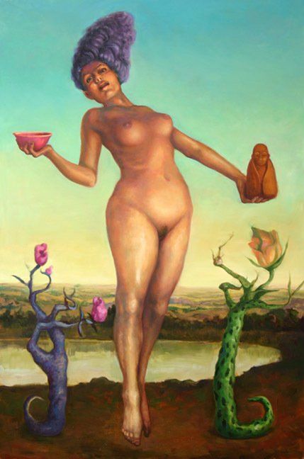 Betty With Bowl and Buddha, 2005 Oil on canvas, 72