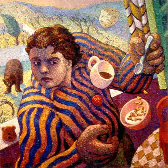 The Arrival of the Breakfast Bear, 1999 Oil on canvas, 48