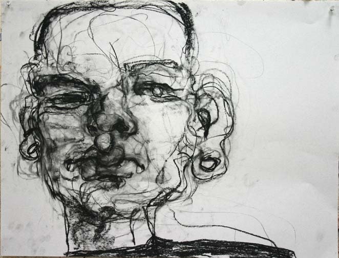Chris #4, 2010, 19 in by 24 in, charcoal