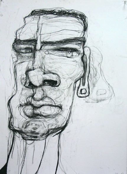 Chris 7-3, 2010, 30 in by 22 in, charcoal