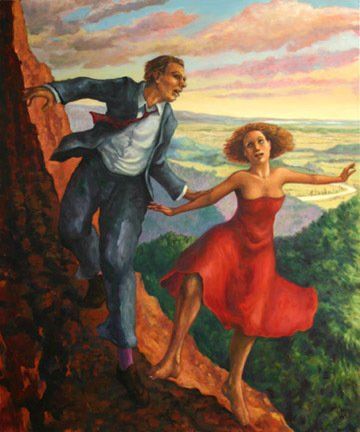 Climbing Couple, 2005 Oil on canvas, 72