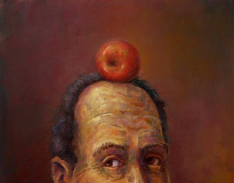 Half Head, Apple, 2004 Oil on board, 11
