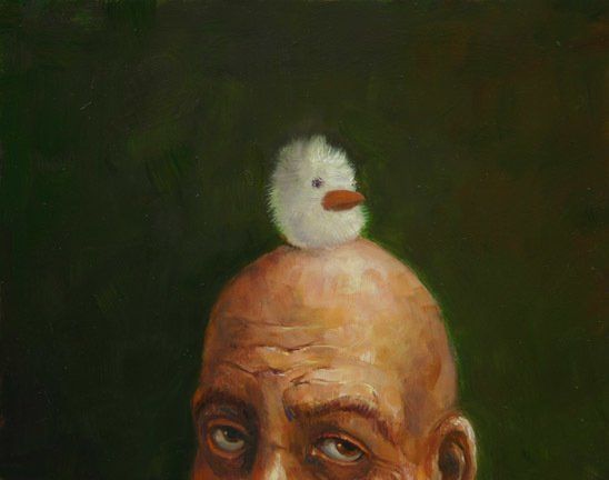 Half Head, Fuzzy Toy, 2004 Oil on board, 11